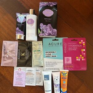 Skincare products samples